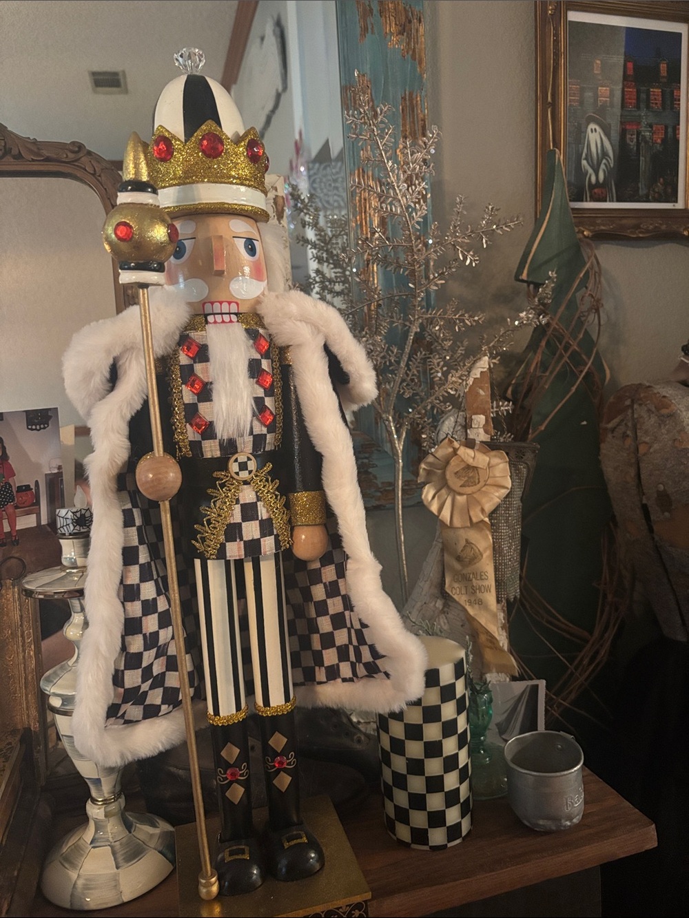 Mackenzie Childs Courtly Nutcracker King - 24” Tall